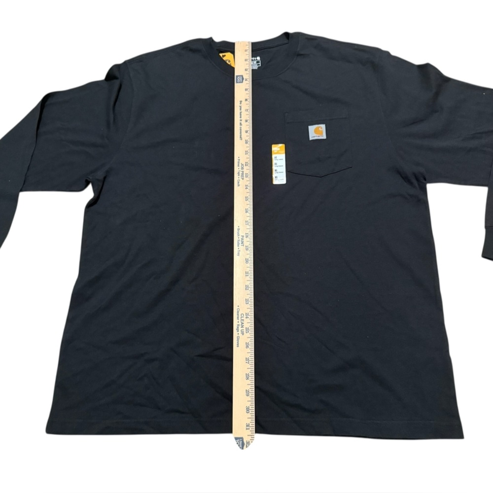 Carhartt Men's Long Sleeve Tee shirt loose fit black size XL chest‎ pocket - Picture 3 of 10
